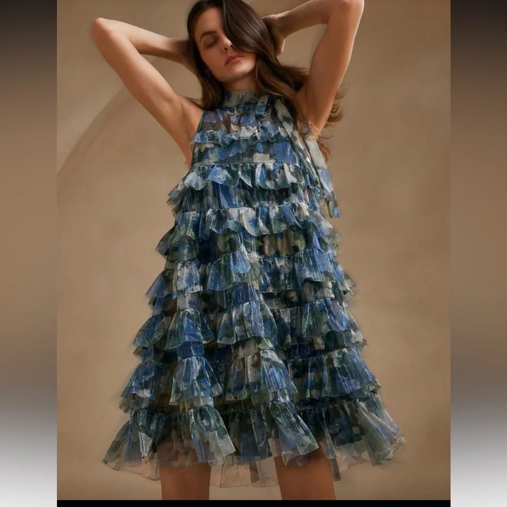 SHEIN Multicolor Ruffled Mini Dress - Picture 1 of 2
